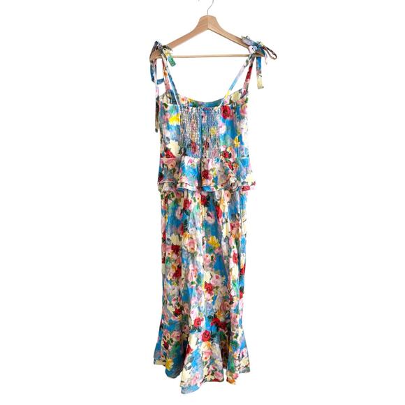 Show Me Your Mumu Pauline Peplum Dress in Blissful Garden Gala L - Picture 5 of 9